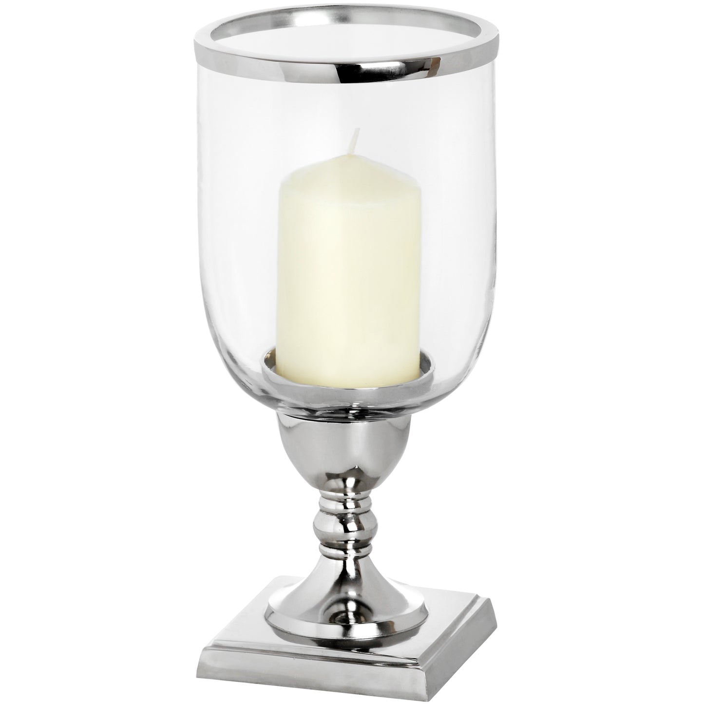 Nickel Tall Round Candle Lamp