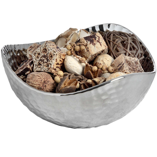 Silver Ceramic Dimple Effect Display Bowl - Small