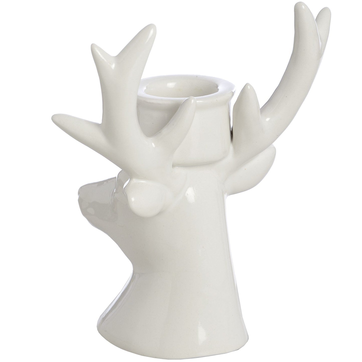 White Deer Candle Holders