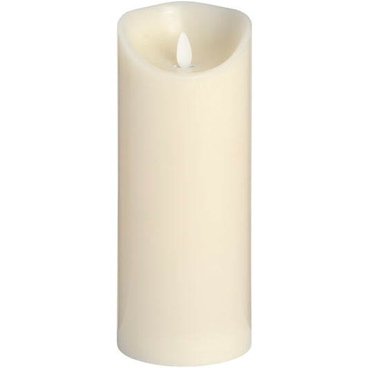 Luxe Collection 3.5 x9 Cream Flickering Flame LED Wax Candle