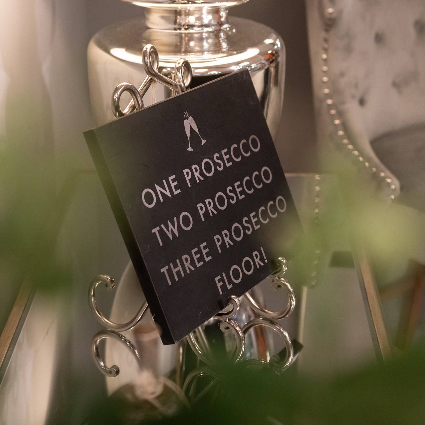 One Prosecco Metallic Detail Plaque