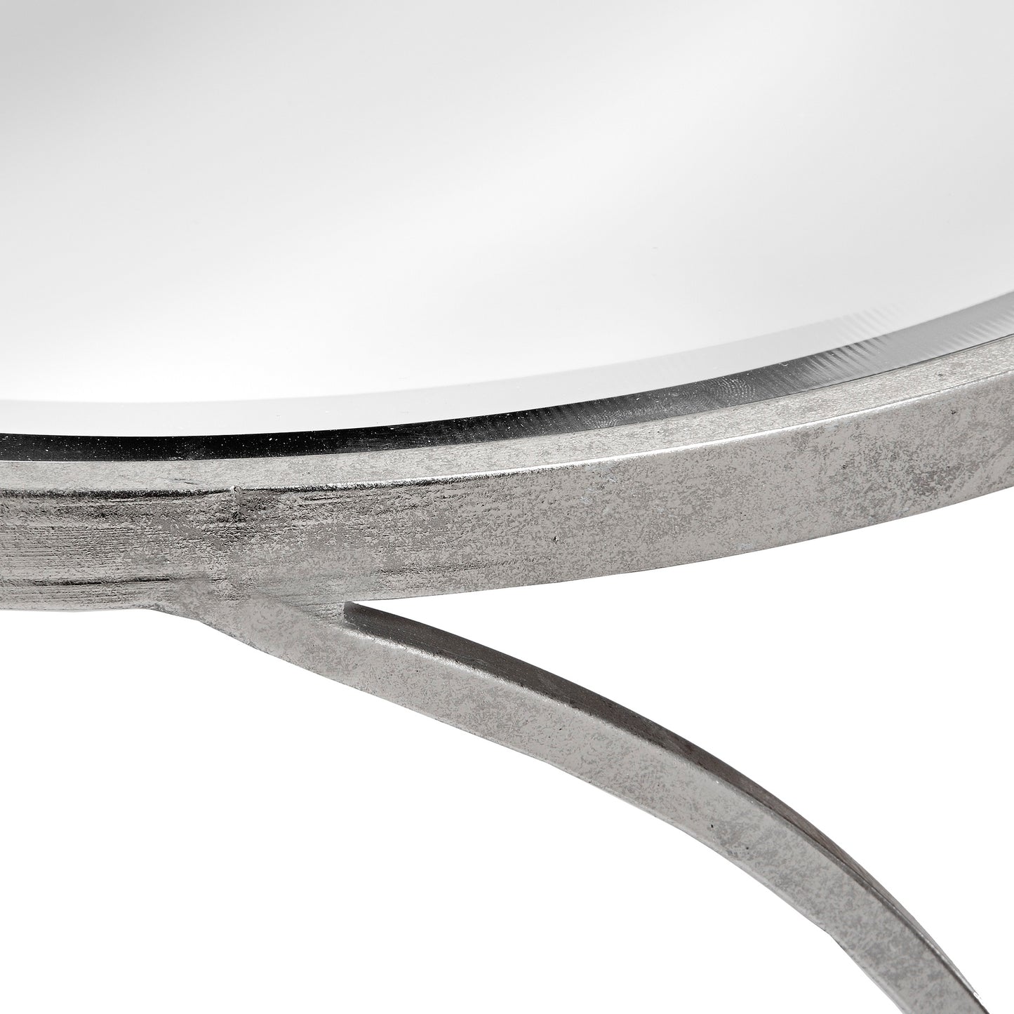 Silver Curved Design Set Of 2 Side Tables