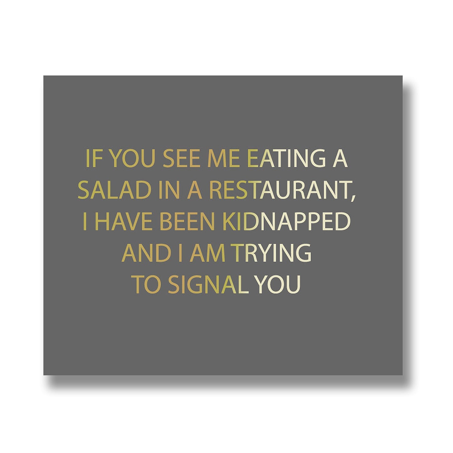 Kidnapped Silver Foil Plaque