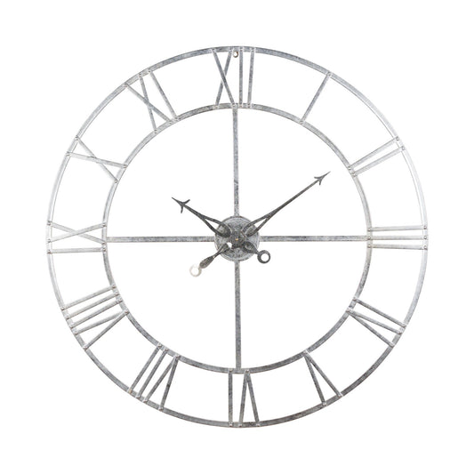 Large Silver Foil Skeleton Wall Clock