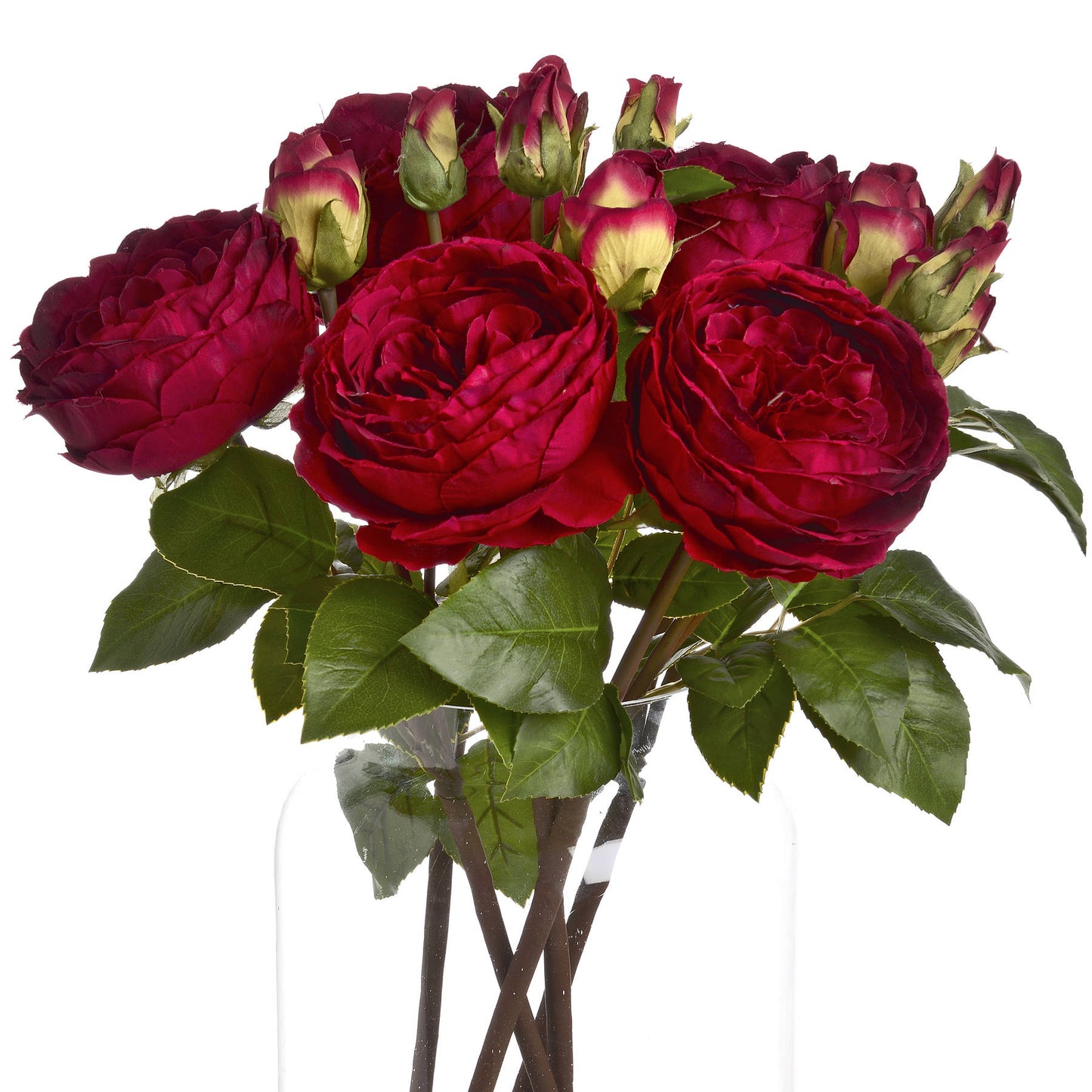 Deep Red Wedding Peony Rose Spray