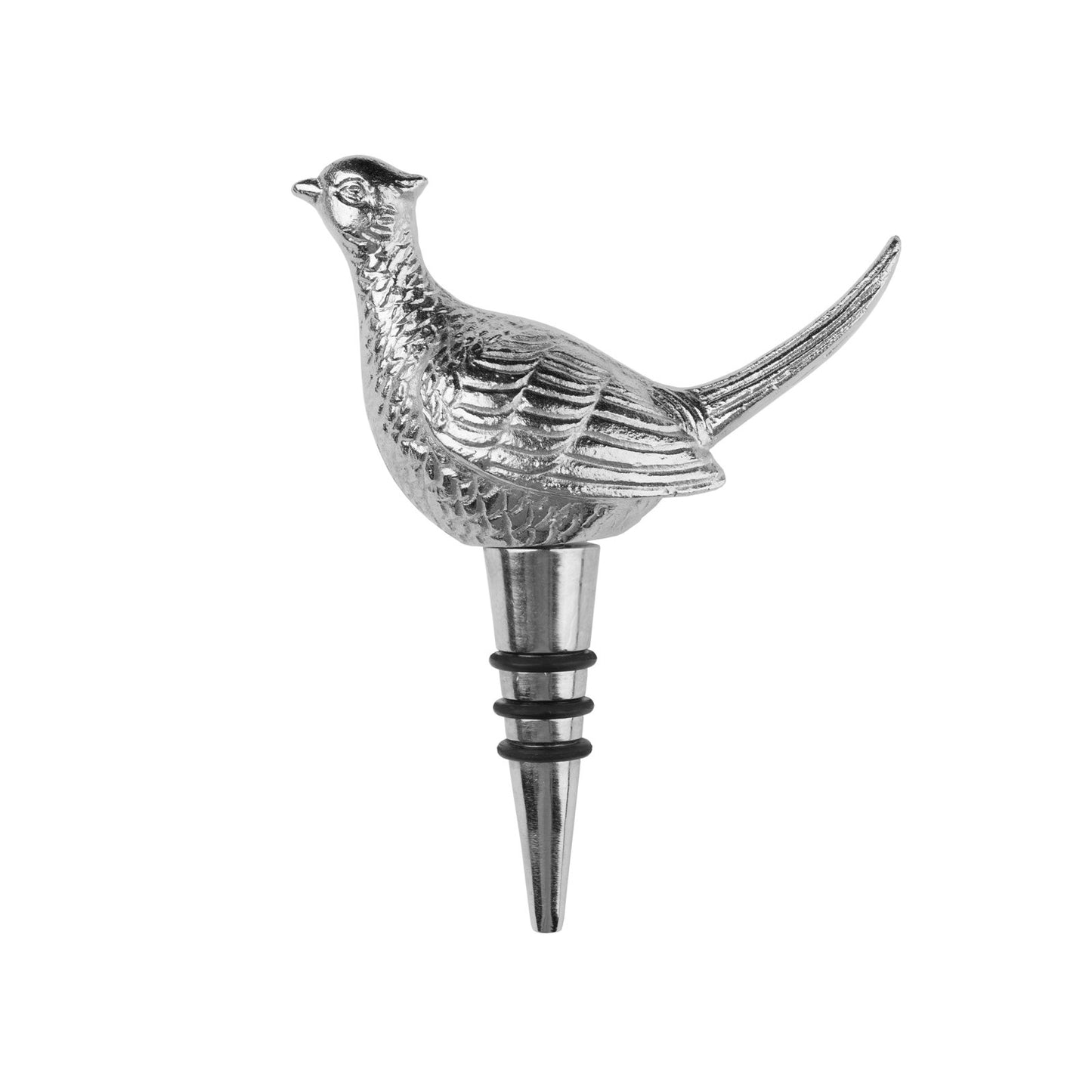 Nickel Pheasant Bottle Stopper