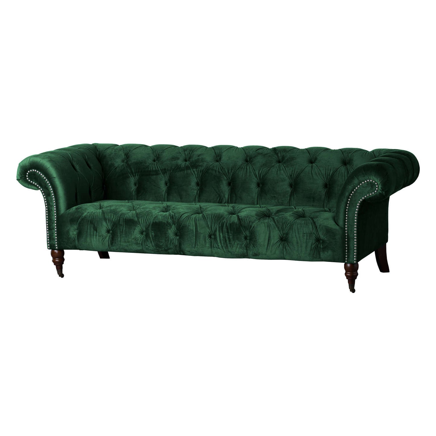 Emerald Velvet Chesterfield Three Seater Sofa