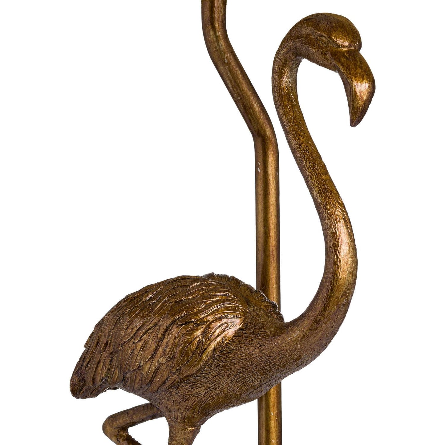 Antique Gold Flamingo Lamp With Mustard Velvet Shade