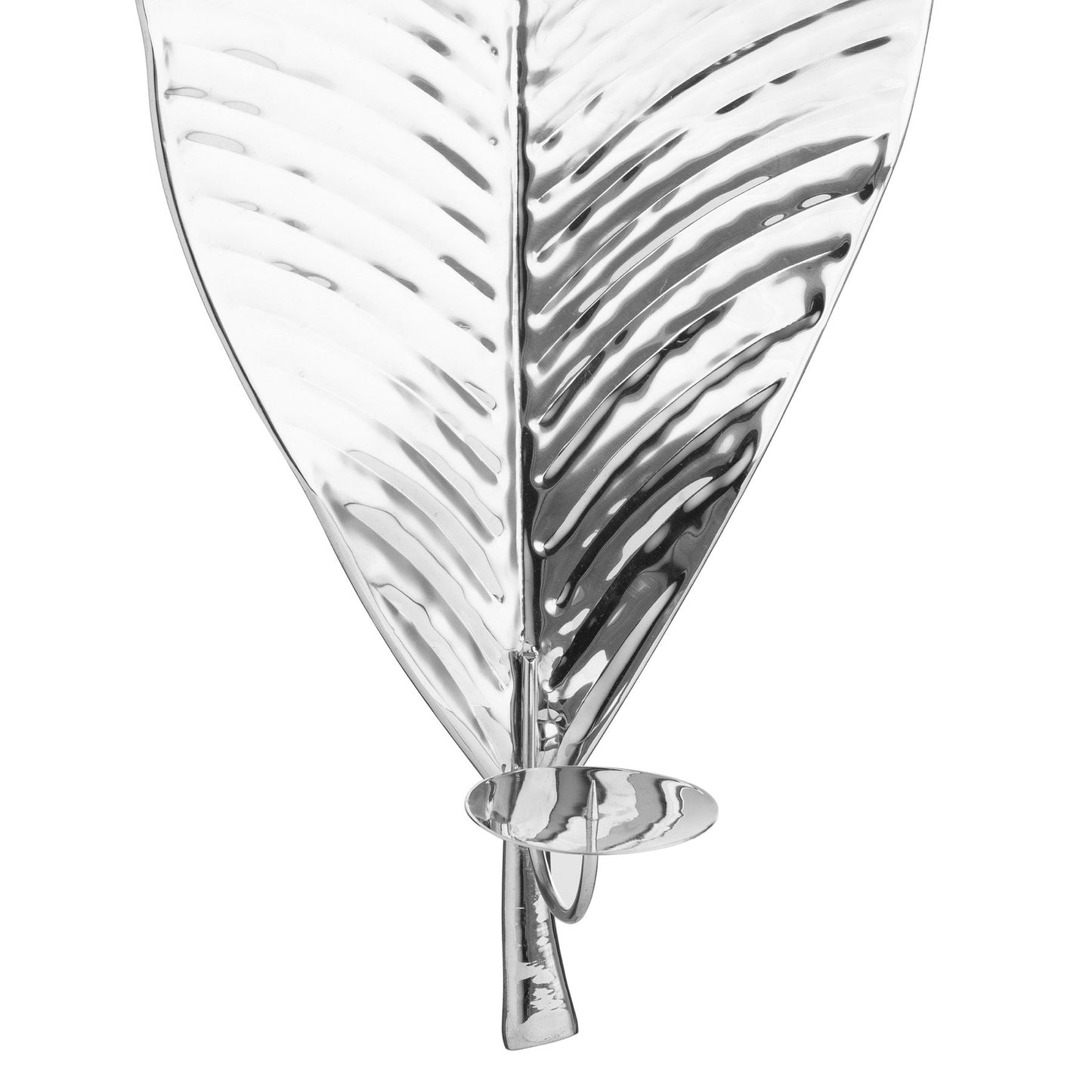 Large Silver Leaf Wall Hanging Candle Holder