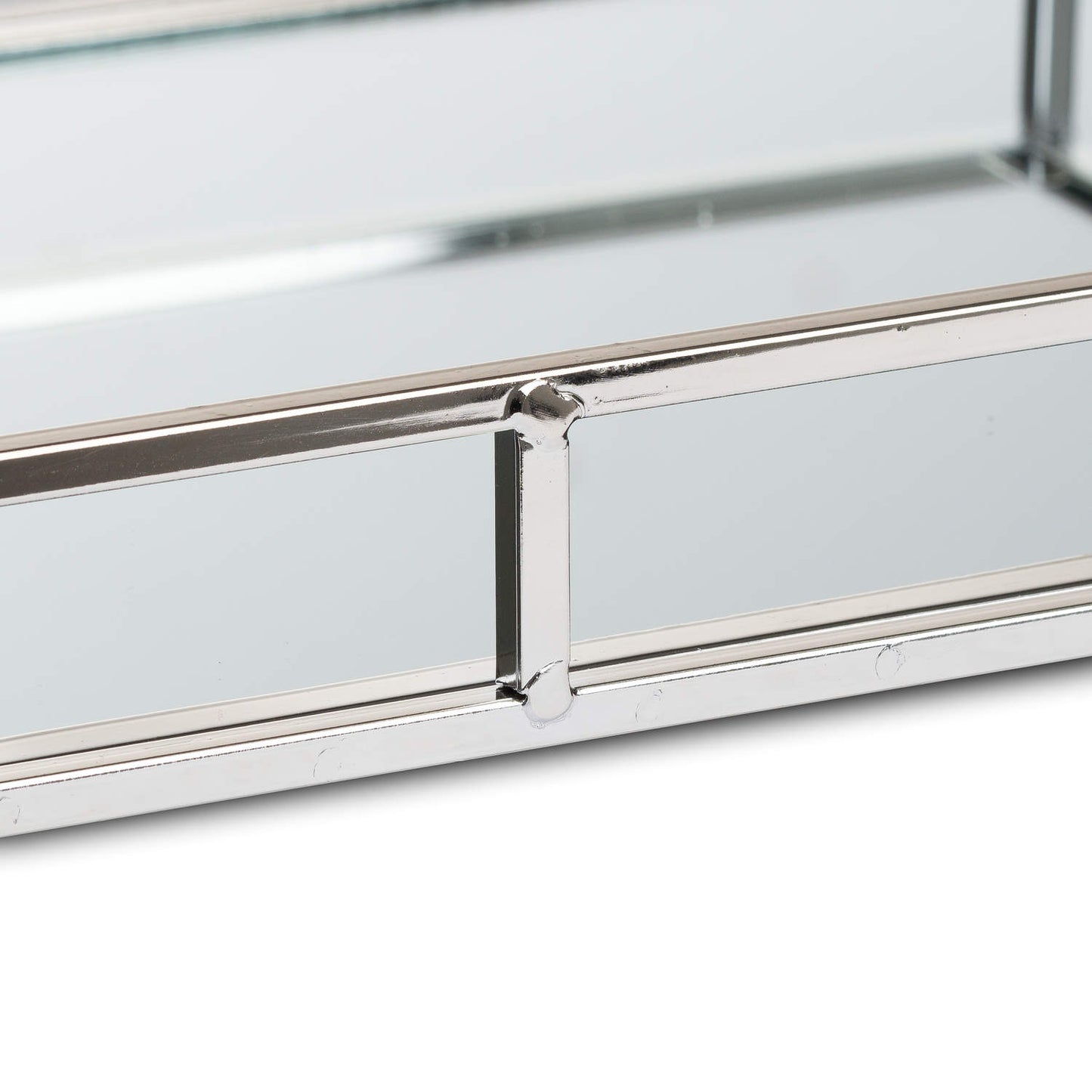 Set Of Two Rectangular Silver Bar Trays