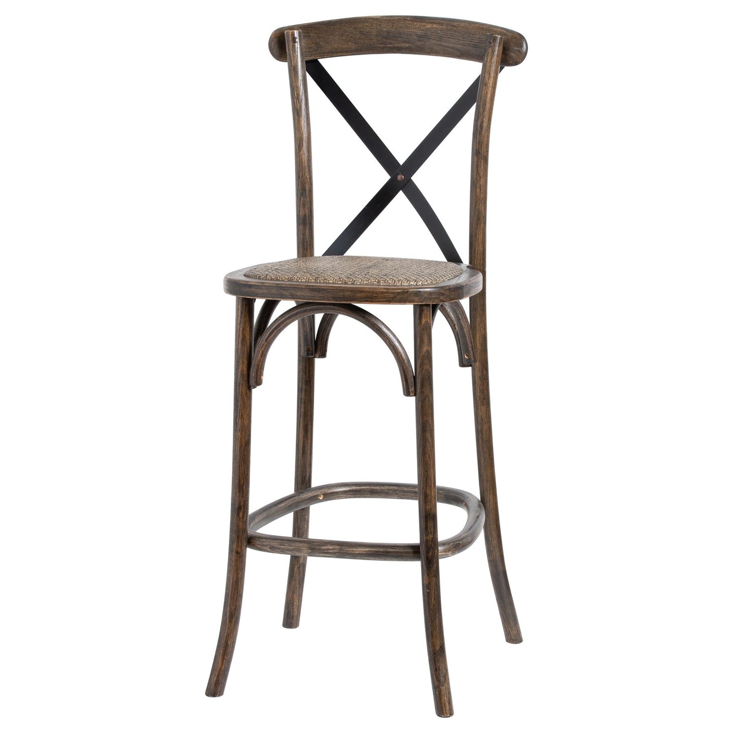 Oak Cross Back Bar Stool