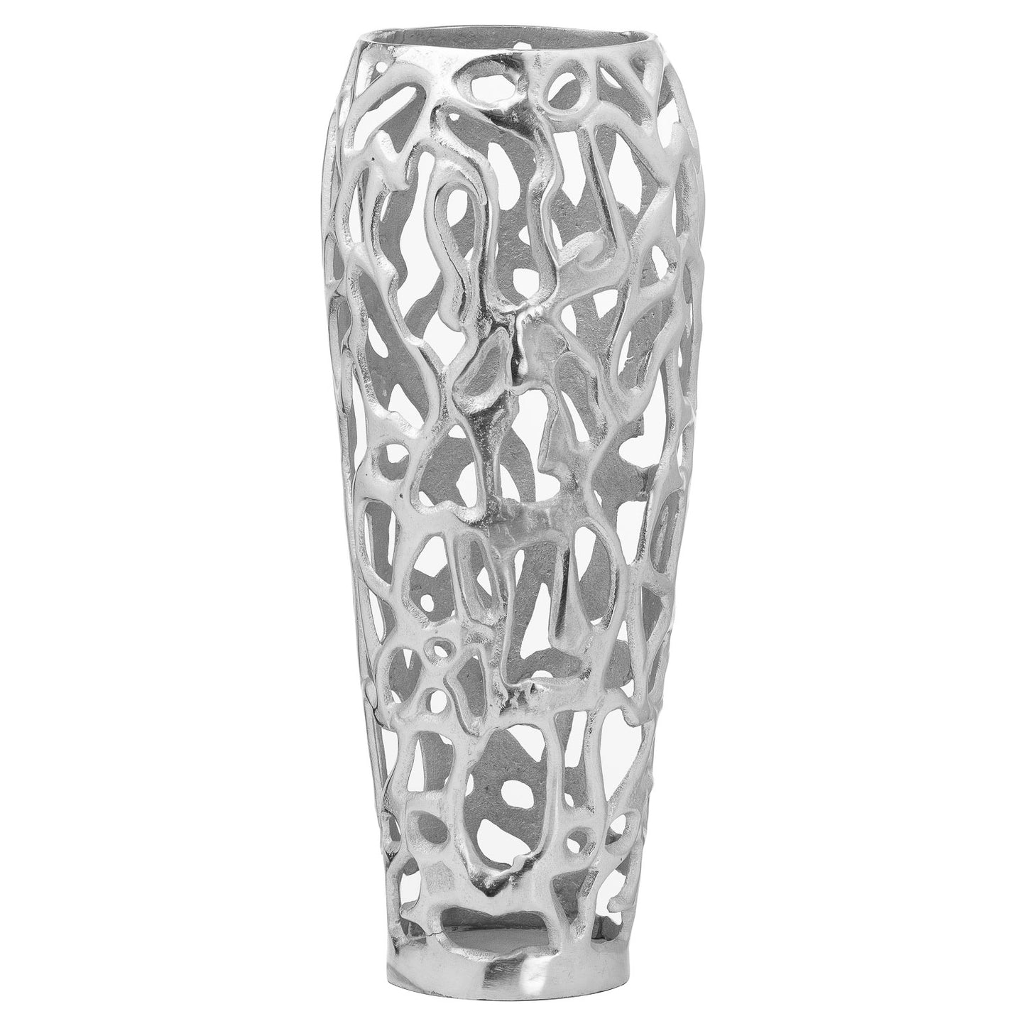 Ohlson Silver Perforated Coral Inspired Vase