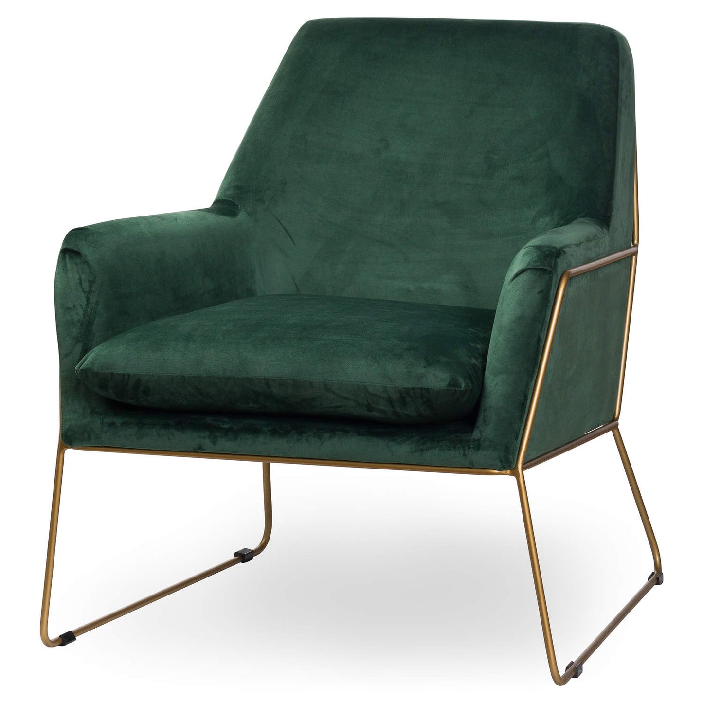 Kariss Framed Emerald Green Velvet Club Chair