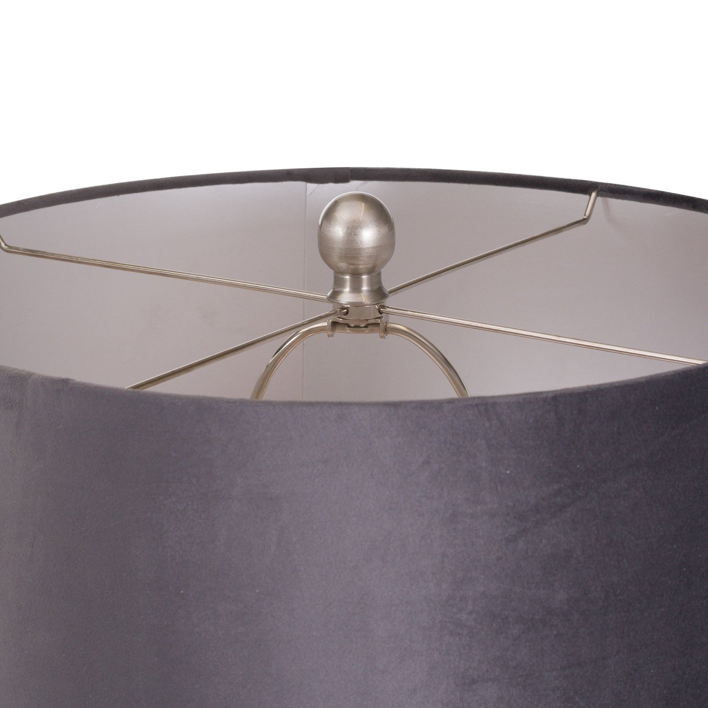 Harmony Table Lamp With Grey Velvet Shade