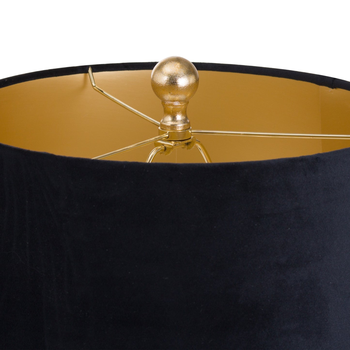 Vincent Gold Base Table Lamp With Black Velvet Shade