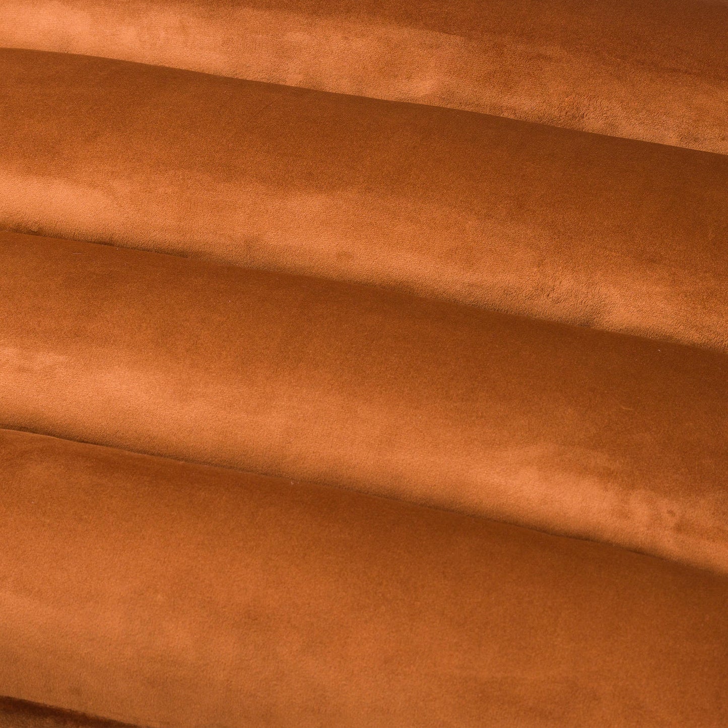 Burnt Orange And Brass Ribbed Footstool