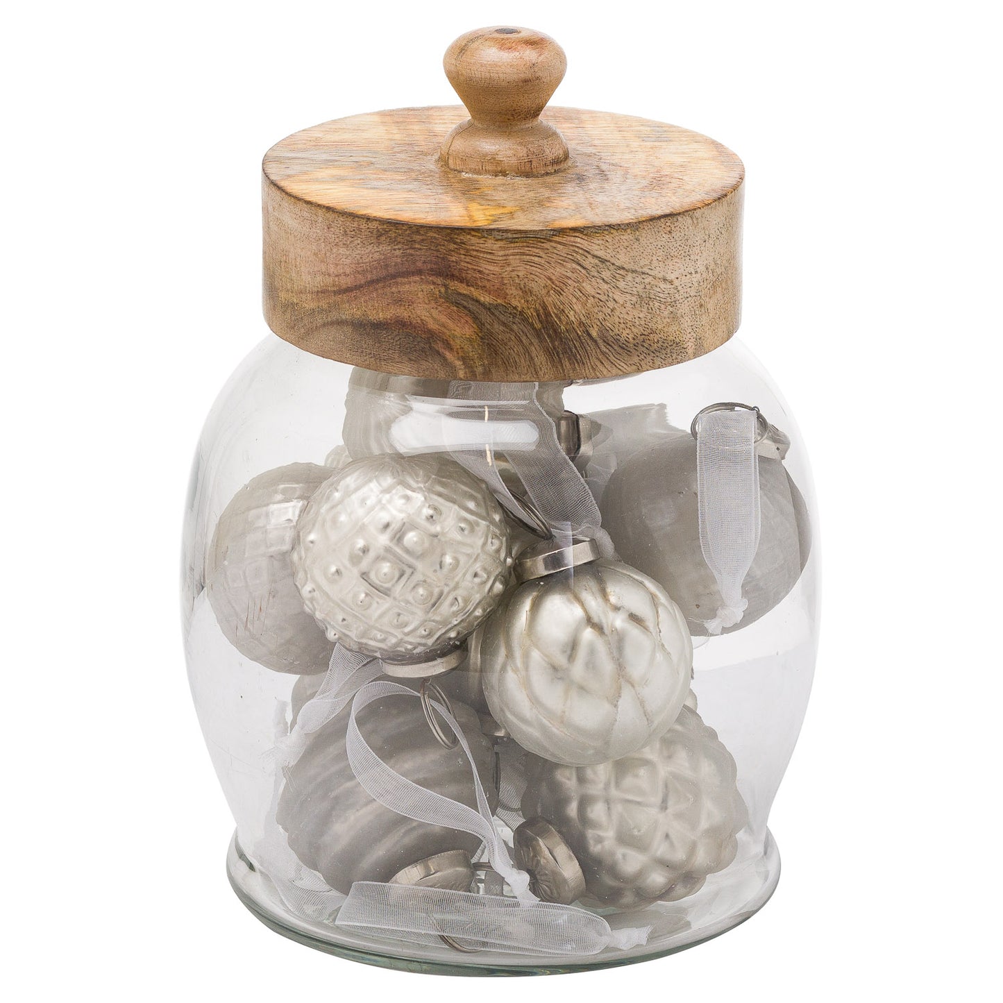 Set Of 12 Christmas Baubles In Display Jar