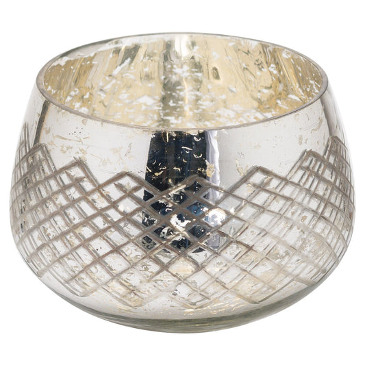 The Noel Collection Large Silver Foil Candle Holder