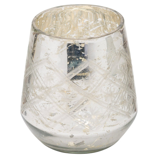 The Noel Collection Silver Foil Effect Tealight Holder