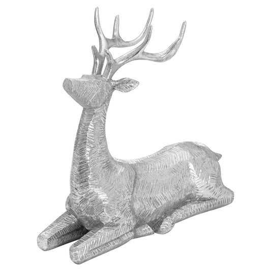 Decorative Wood Effect Sitting Deer