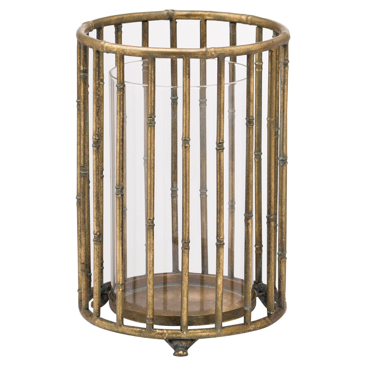 Large Metallic Bamboo Lantern