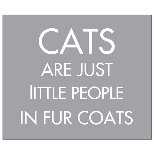 Cats Are Just Little People In Fur Coats Silver Foil Plaque