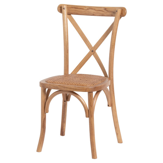 Light Oak Cross Back Dining Chair