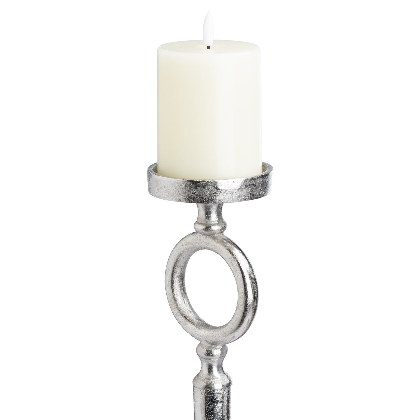 Farrah Collection Silver Medium Decor Candle Stand