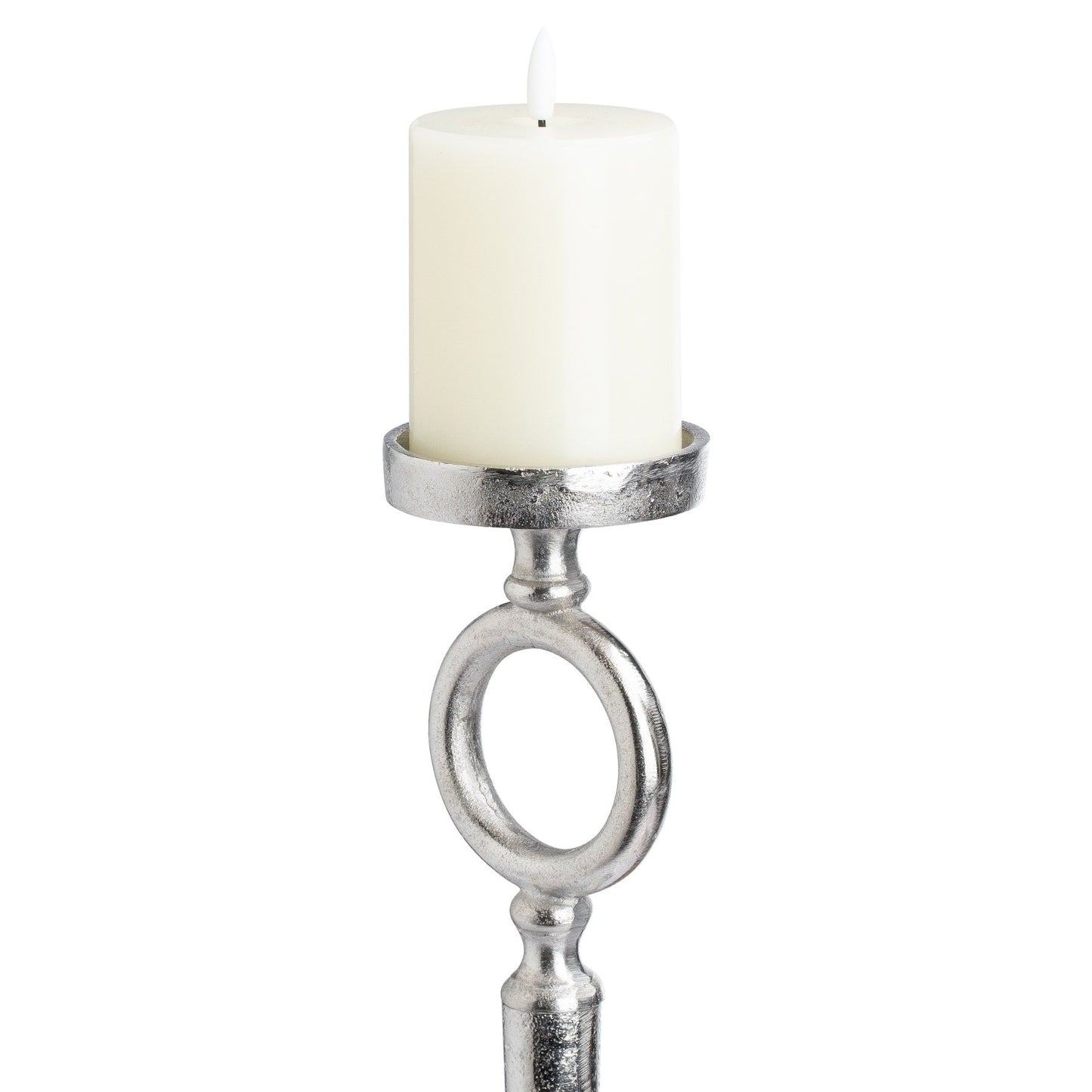 Farrah Collection Silver Large Decor Candle Stand