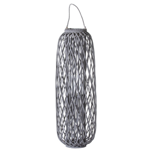 Huge Grey Standing Wicker Lantern