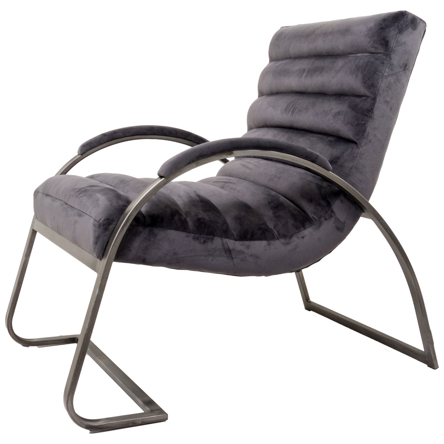 Grey And Silver Ribbed Ark Chair