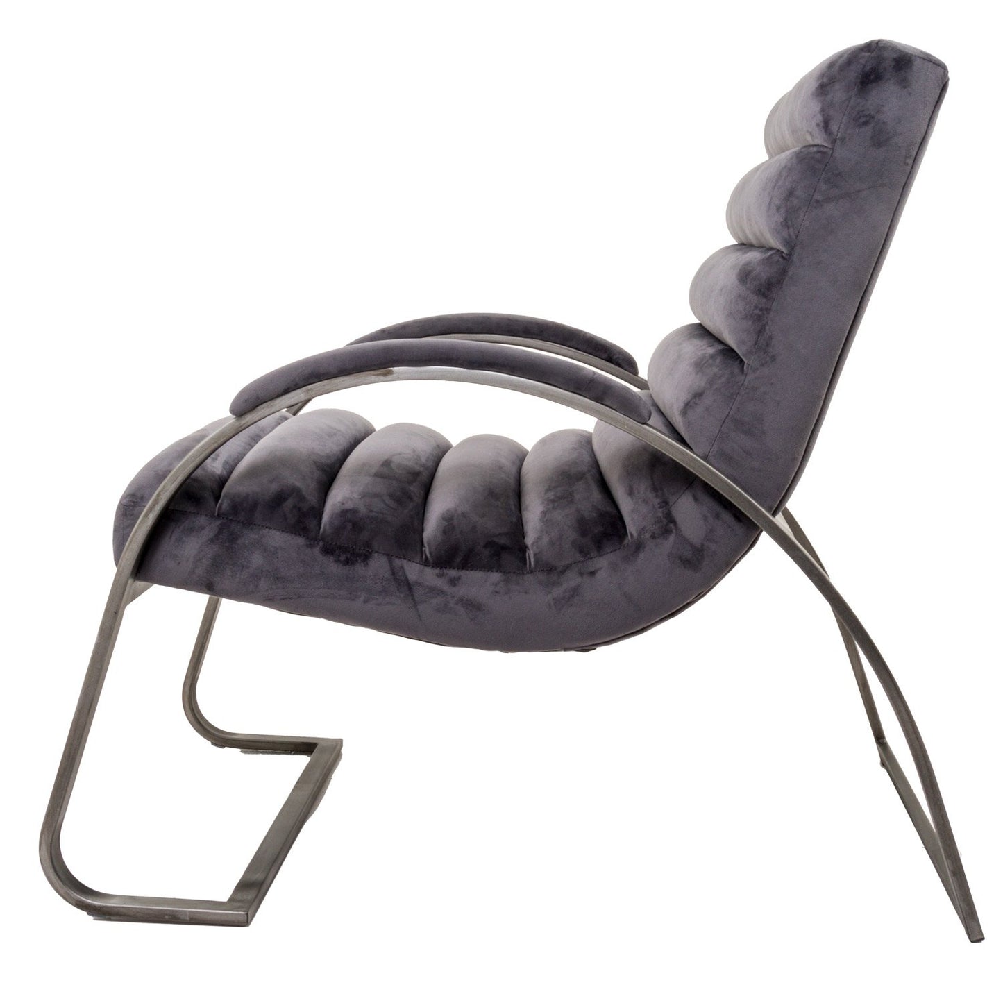 Grey And Silver Ribbed Ark Chair