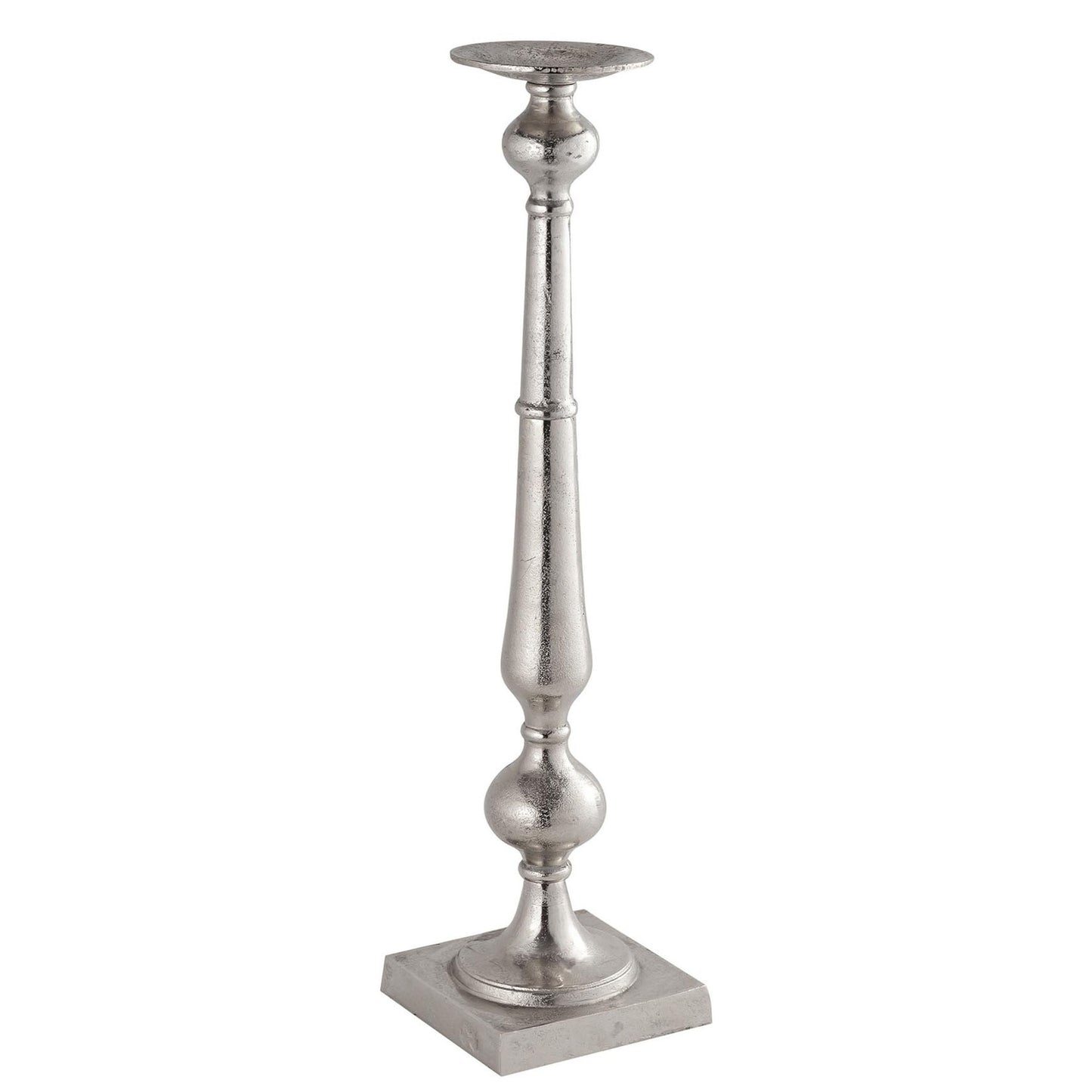 Farrah Collection Silver Tall Large Dinner Candle Holder