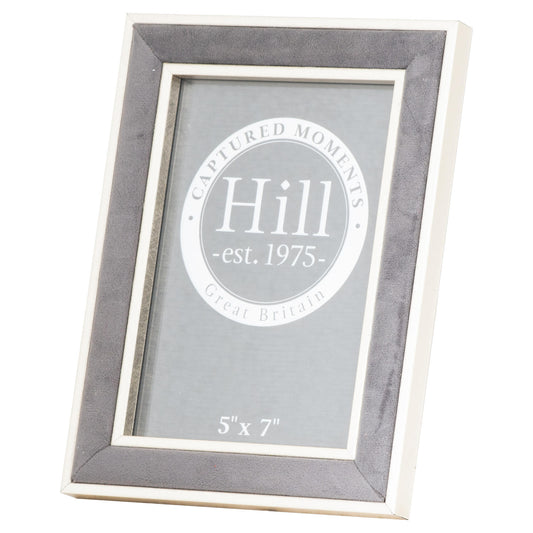 Silver Edged Grey Velvet 5X7 Photo Frame