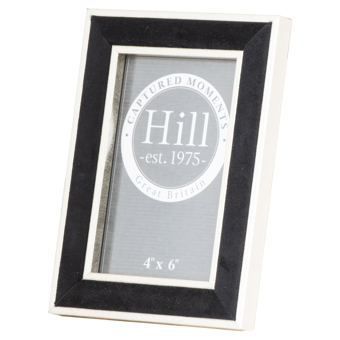 Silver Edged  Black Velvet 4X6 Photo Frame