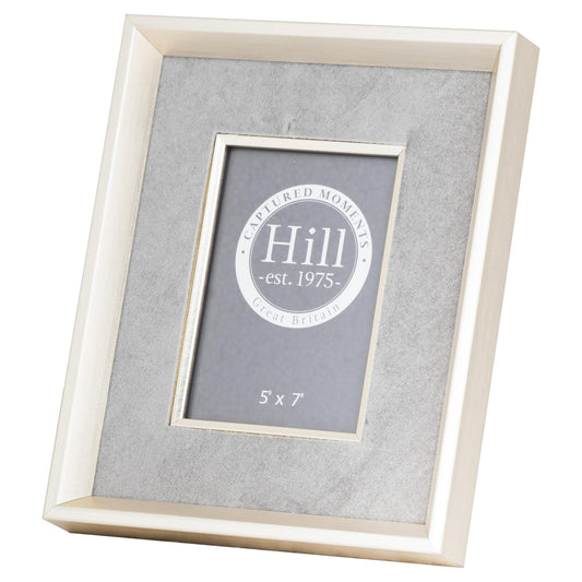 Antiqued Pewter Deep Framed  Grey Velvet 5X7 Photo Frame