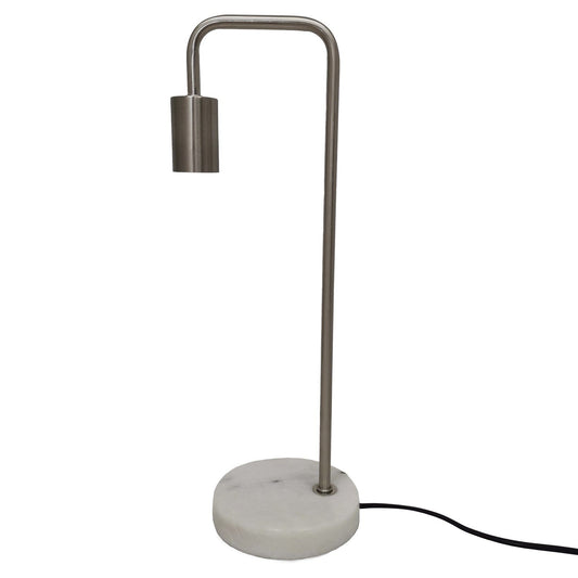 Marble And Silver Industrial Desk Lamp