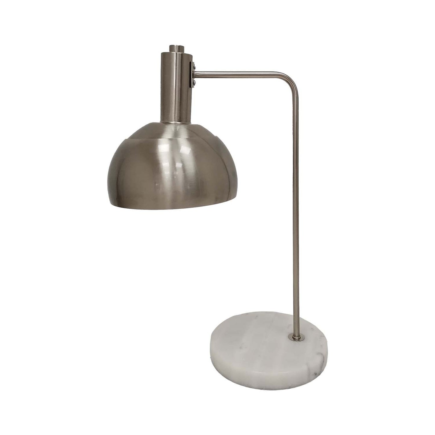 Marble And Silver Industrial Adjustable Desk Lamp