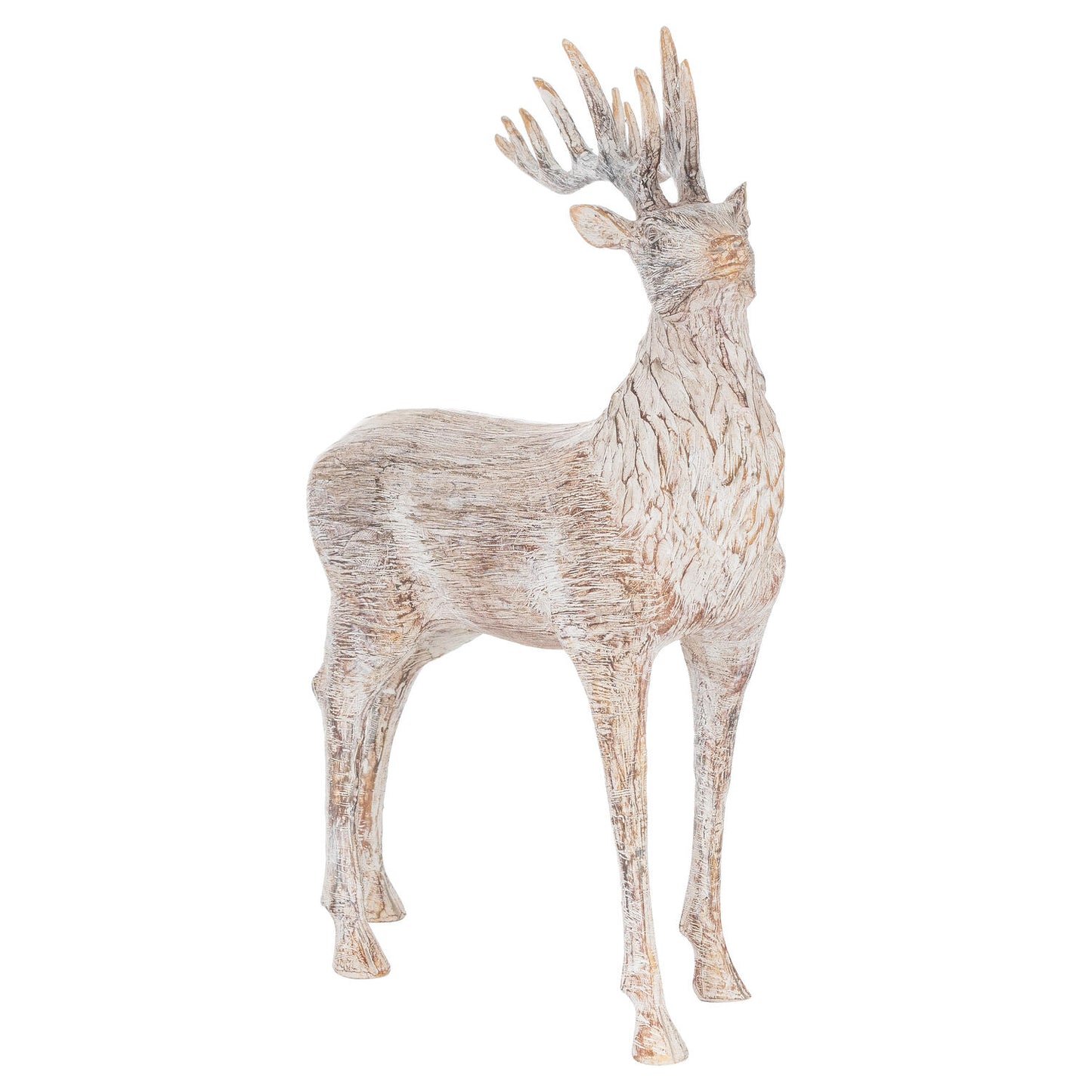 Carved Wood Effect Stag