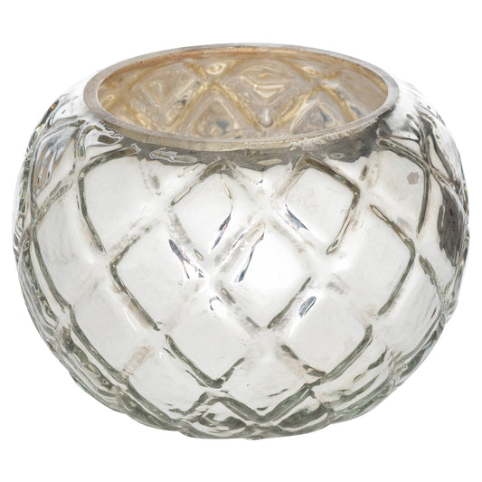 The Noel Collection Silver Etched Tealight Holder