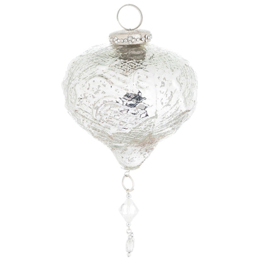 The Noel Collection Textured Jewel Drop Bauble