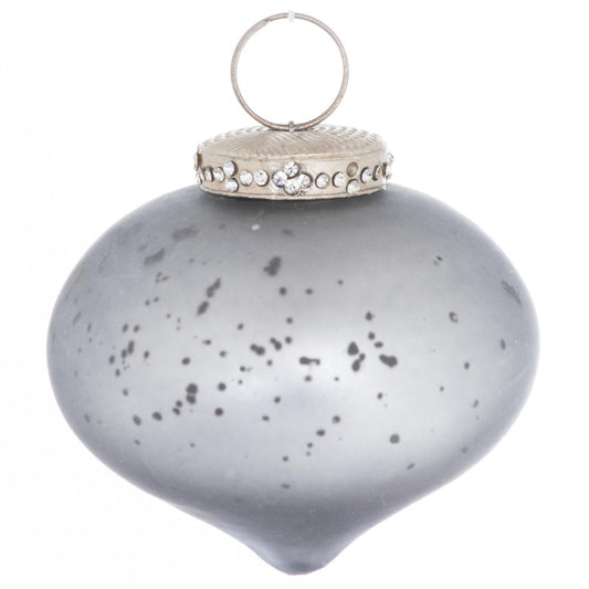 The Noel Collection Mystic Grey Teardrop Bauble