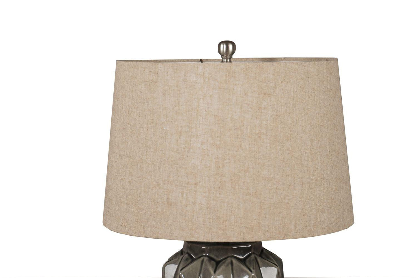 Acantho Grey Ceramic Lamp With Linen Shade