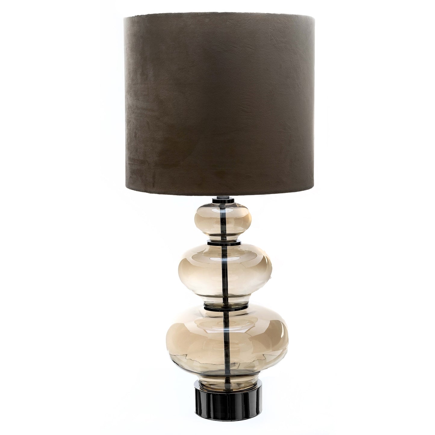 Justicia Metallic Glass Lamp With Velvet Shade