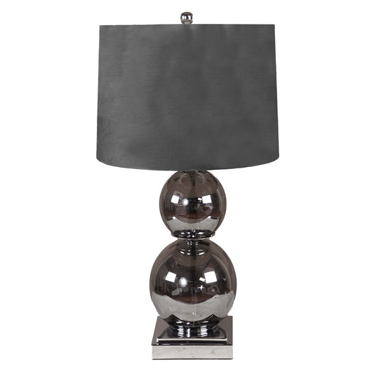 Shamrock Metallic Glass Lamp With Velvet Shade