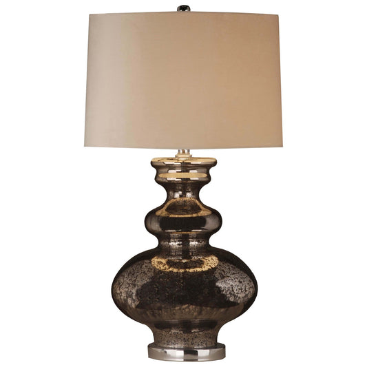 Francis Metallic Glass Lamp With Velvet Shade