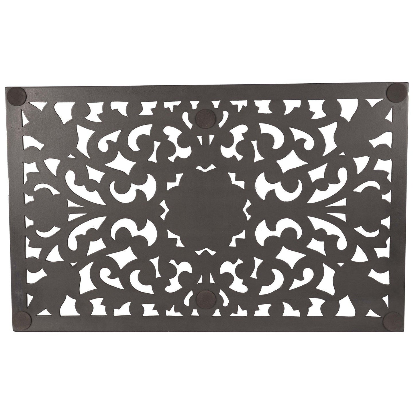 Large Rectangular Carved Metallic Hampton Tray