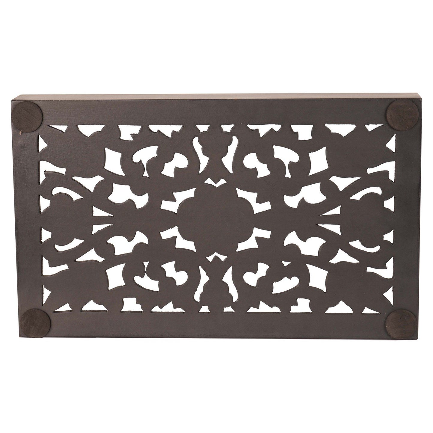 Rectangular Carved Metallic Hampton Tray