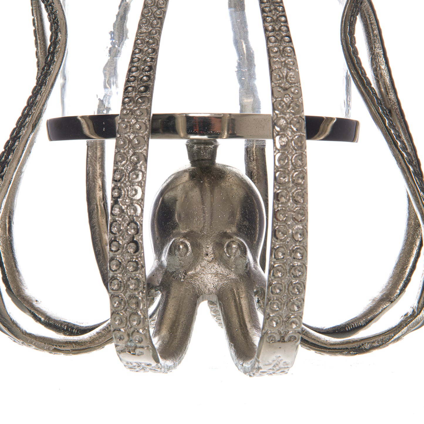 Large Silver Octopus Candle Hurricane Lantern