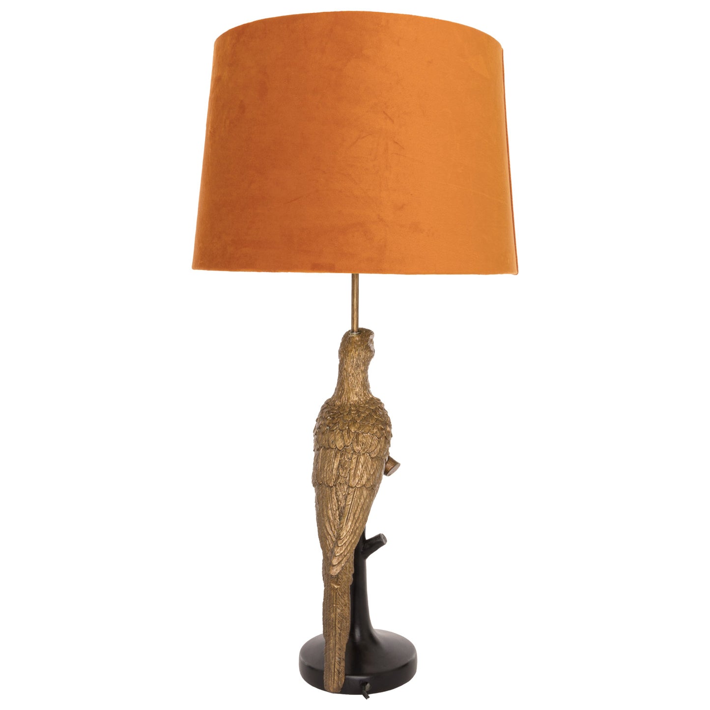 Percy The Parrot Gold And Black Lamp With Burnt Orange Shade